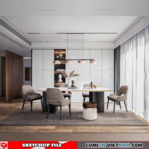 Dining room - Sketchup Interior Scene By Nguyen Ton