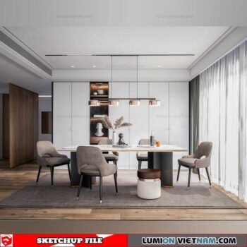 Dining room - Sketchup Interior Scene By Nguyen Ton