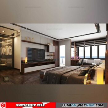 Bedroom - Sketchup Interior Scene By Xuan Khanh