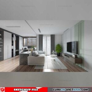 Livingroom - Sketchup Interior Scene By Quoc Anh