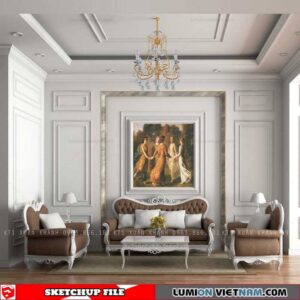 Livingroom - Sketchup Interior Scene By Xuan Khanh