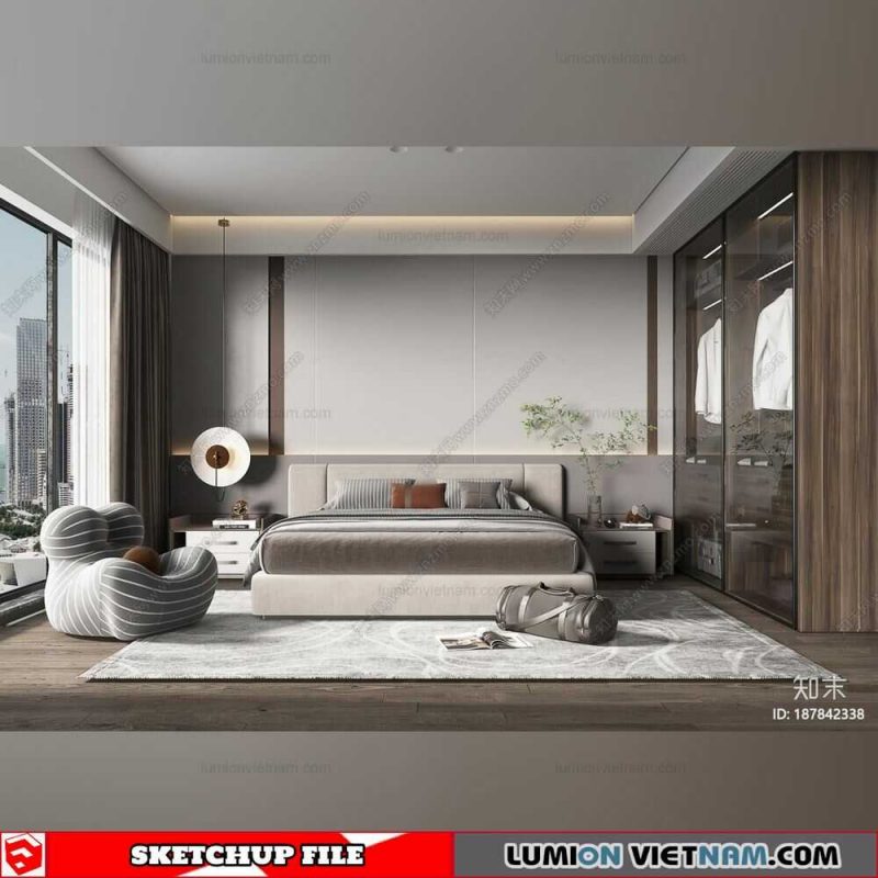 Bedroom - Sketchup Interior Scene By Kha Vi