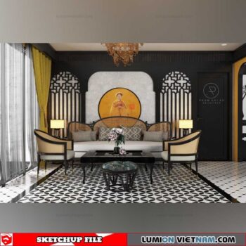 Livingroom - Sketchup Interior Scene By Hai Au