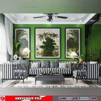 Livingroom - Sketchup Interior Scene By Nguyen Phon Nhan