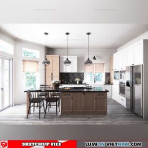 Dining room - Sketchup Interior Scene By Long nhat