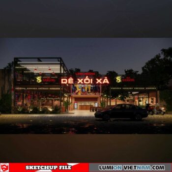 Restaurant - Sketchup Interior Scene By Tran Minh Luan