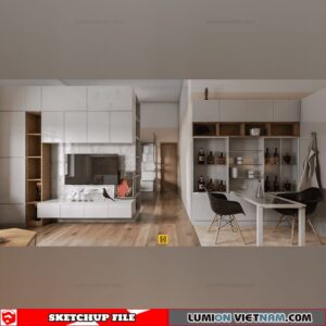 Livingroom - Sketchup Interior Scene By Hoan Tran