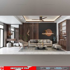 Livingroom - Sketchup Interior Scene By An Doan