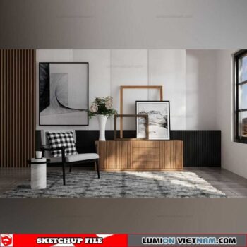 Livingroom - Sketchup Interior Scene By Thanh Rau