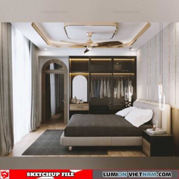 Bedroom - Sketchup Interior Scene By Loc Bao
