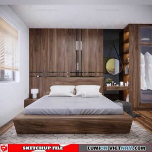 Bedroom - Sketchup Interior Scene By Linh Pham