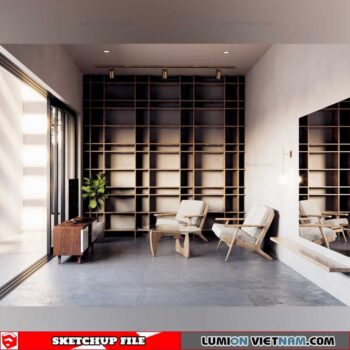 Livingroom - Sketchup Interior Scene By Loc Bao