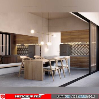 Dining room - Sketchup Interior Scene By Loc Bao