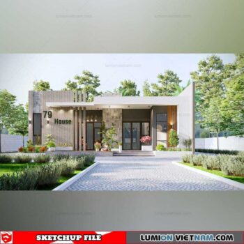 Exterior House Scene Sketchup Model By Quoc Viet