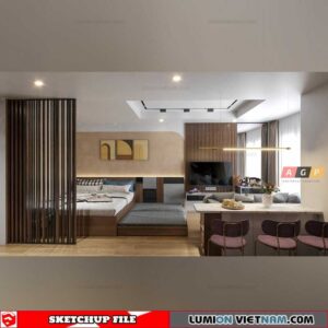 Apartment - Sketchup Interior Scene By Hao Nguyen