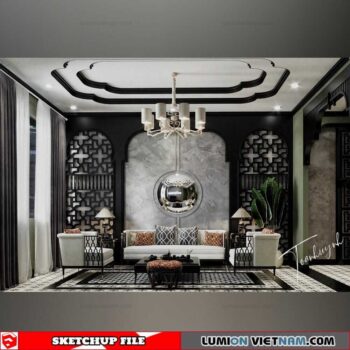 Livingroom - Sketchup Interior Scene By Huynh Toan