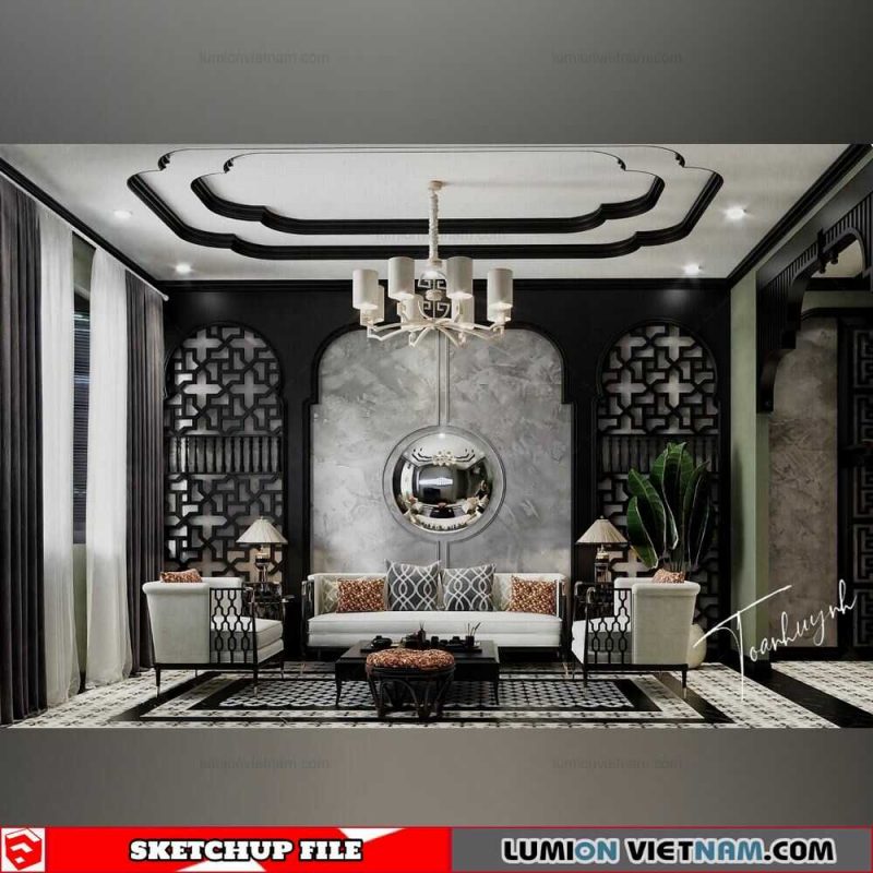 Livingroom - Sketchup Interior Scene By Huynh Toan