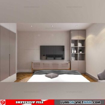 Bedroom - Sketchup Interior Scene By Anhaha Le