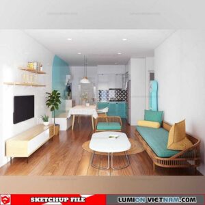 Apartment - Sketchup Interior Scene By Bong Sun