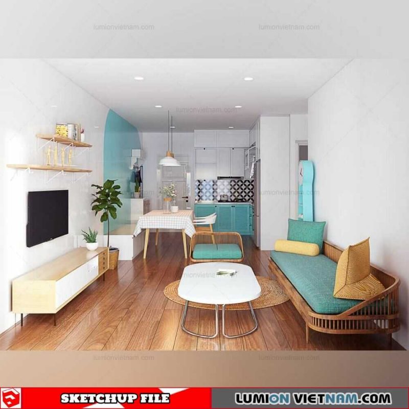 Apartment - Sketchup Interior Scene By Bong Sun
