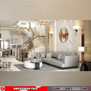 Livingroom - Sketchup Interior Scene By Quan Nguyen