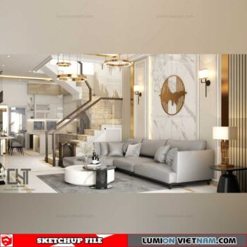 Livingroom - Sketchup Interior Scene By Quan Nguyen