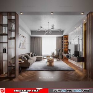 Apartment - Sketchup Interior Scene By Dieu Linh