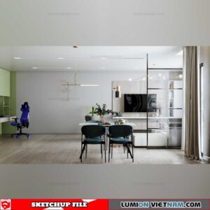 Apartment - Sketchup Interior Scene By KT Nha Dep
