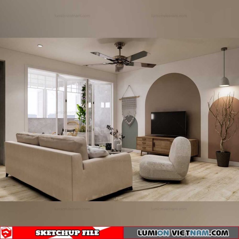 Apartment - Sketchup Interior Scene By Bi Map