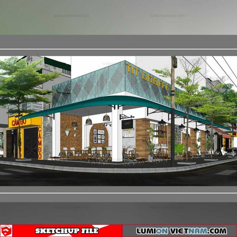 Coffee - Sketchup Interior Scene By Nga Nguyen