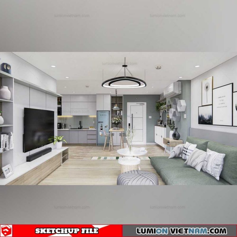 Apartment - Sketchup Interior Scene By Tran Phuc Loc