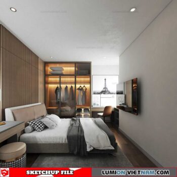 Bedroom - Sketchup Interior Scene By Ha Anh