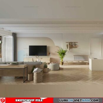 Livingroom - Sketchup Interior Scene By Quoc Anh