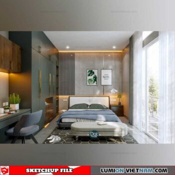 Bedroom - Sketchup Interior Scene By DatHouzz