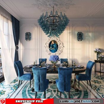 Dining room - Sketchup Interior Scene By Xuan Khanh