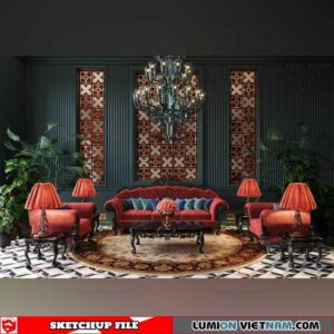 Livingroom - Sketchup Interior Scene By Xuan Khanh