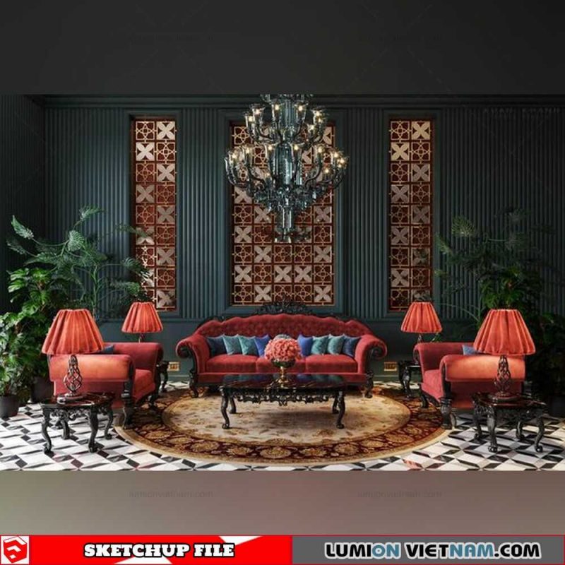 Livingroom - Sketchup Interior Scene By Xuan Khanh