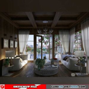 Livingroom - Sketchup Interior Scene By Xuan Khanh