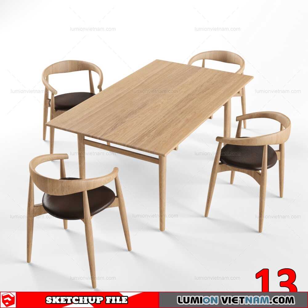Table-&-Chair-(14) Sketchup Models