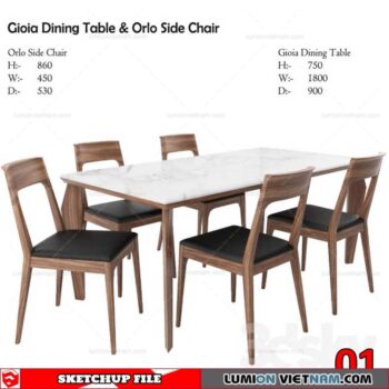 TABLE &CHAIR [SKETCHUP MODEL]