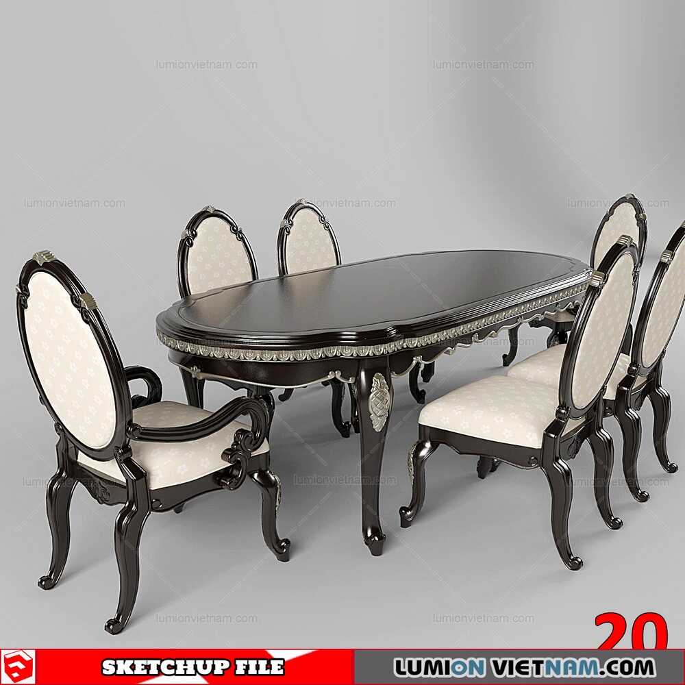 Table-&-Chair-(21) Sketchup Models