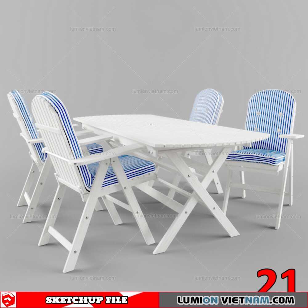 Table-&-Chair-(22) Sketchup Models