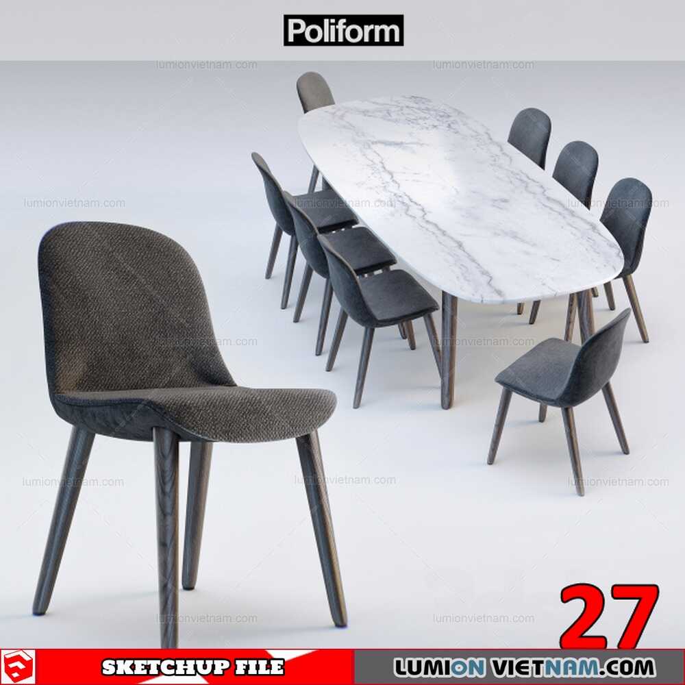 Table-&-Chair-(28) Sketchup Models
