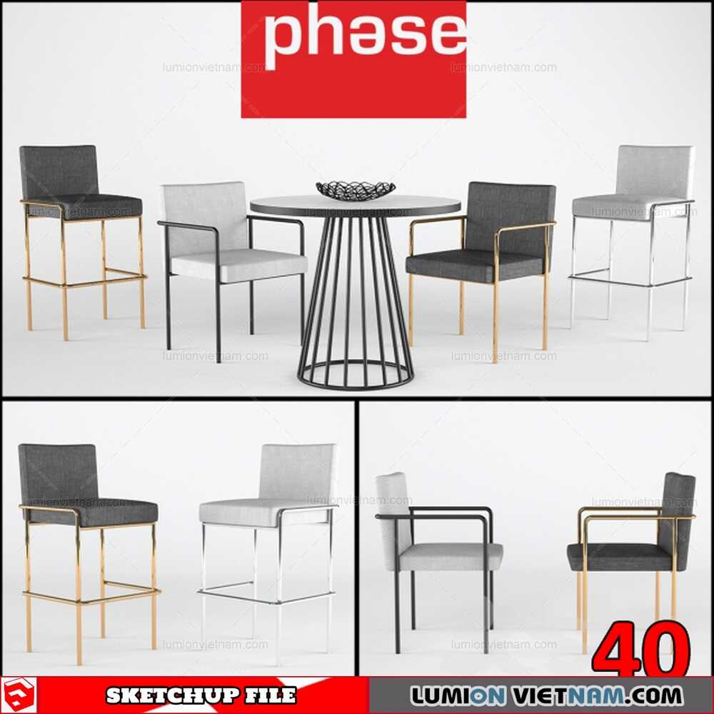 Table-&-Chair-(41) Sketchup Models