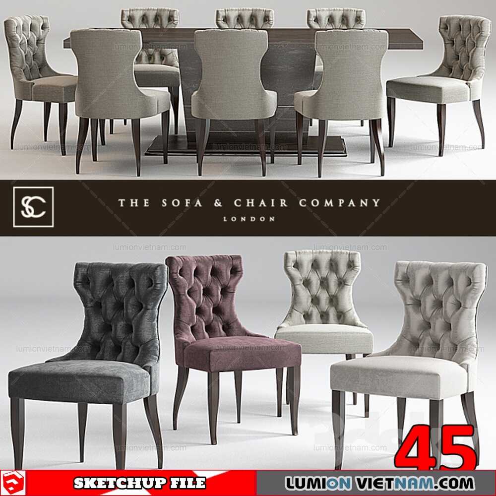Table-&-Chair-(46) Sketchup Models
