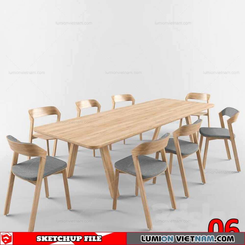 Table-&-Chair-(7) Sketchup Models