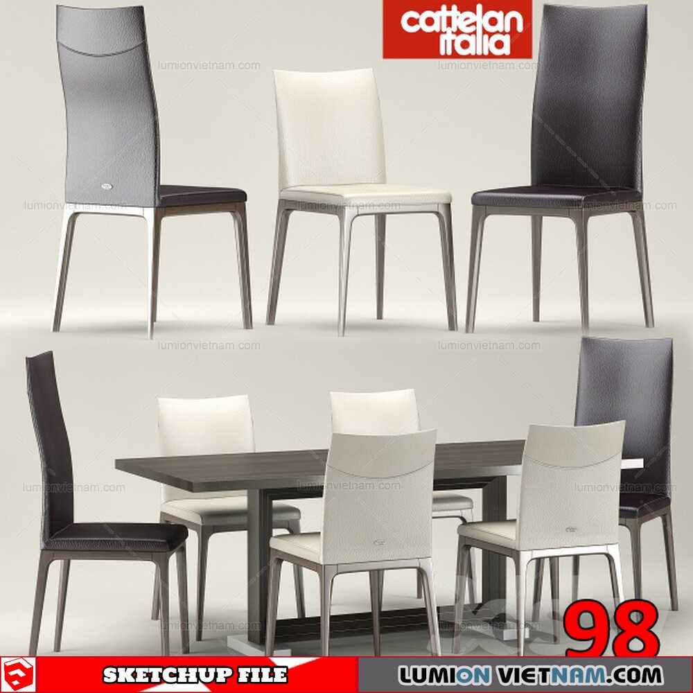 Table-&-Chair-(99) Sketchup Models