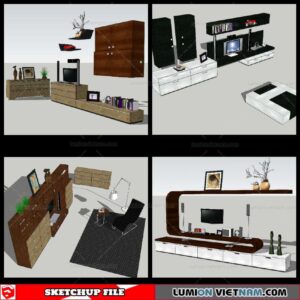 Wall Unit - Sketchup Models By NhaTay