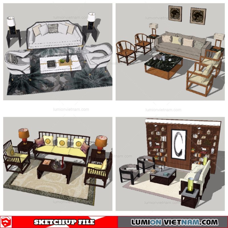 Classic Sofa Set - Sketchup Models By NhaTay
