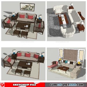 Classic Sofa Set - Sketchup Models By NhaTay